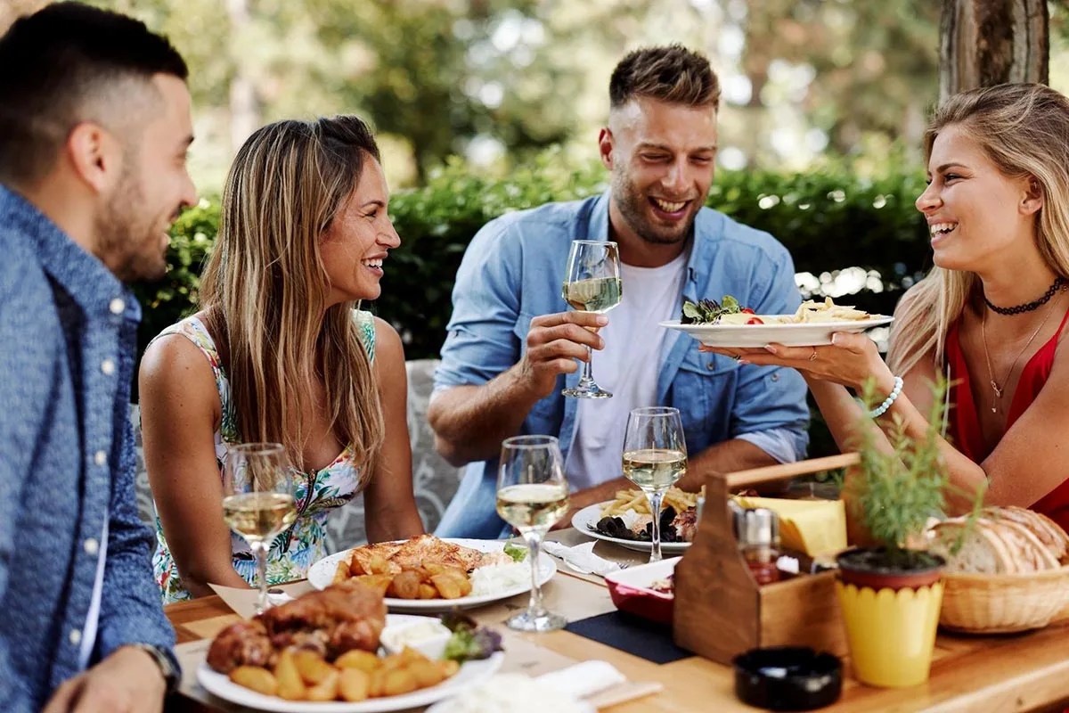 Restaurant patio dining experience during summer service